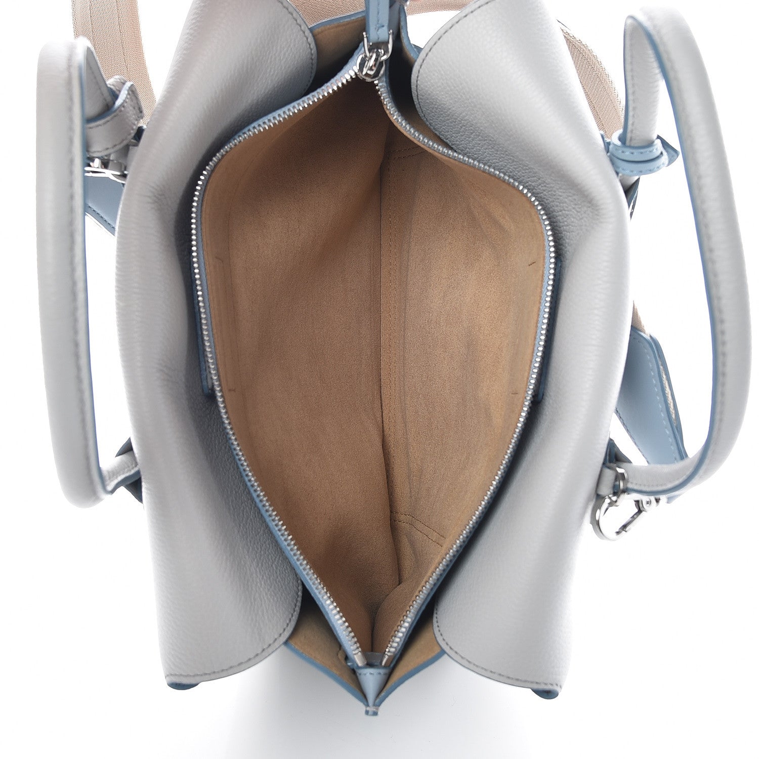 MCM Grained Calfskin Medium Milla Tote Whisper Grey 9 of 14