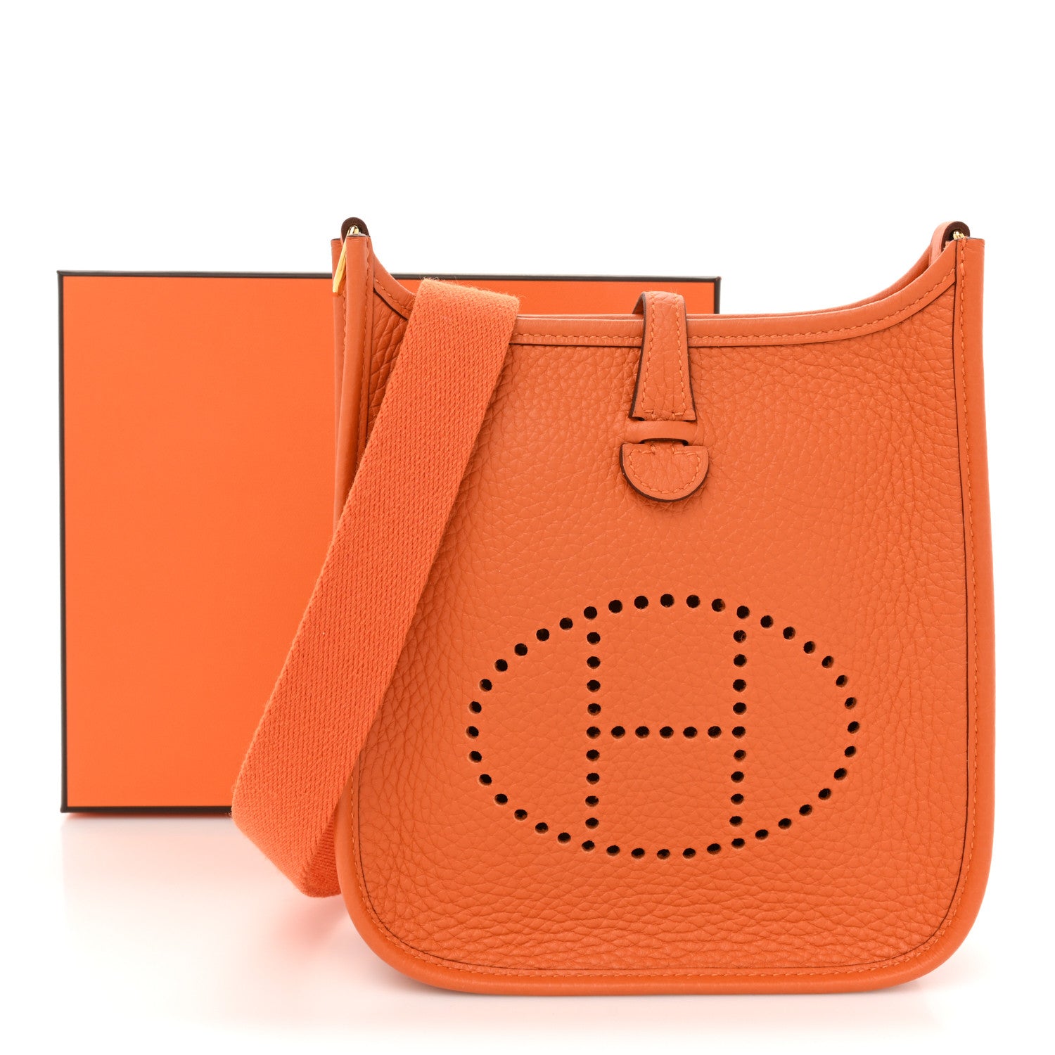 Hermes Taurillon Clemence Evelyne TPM Orange 9 of 9