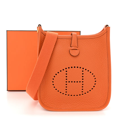 Hermes Taurillon Clemence Evelyne TPM Orange 9 of 9