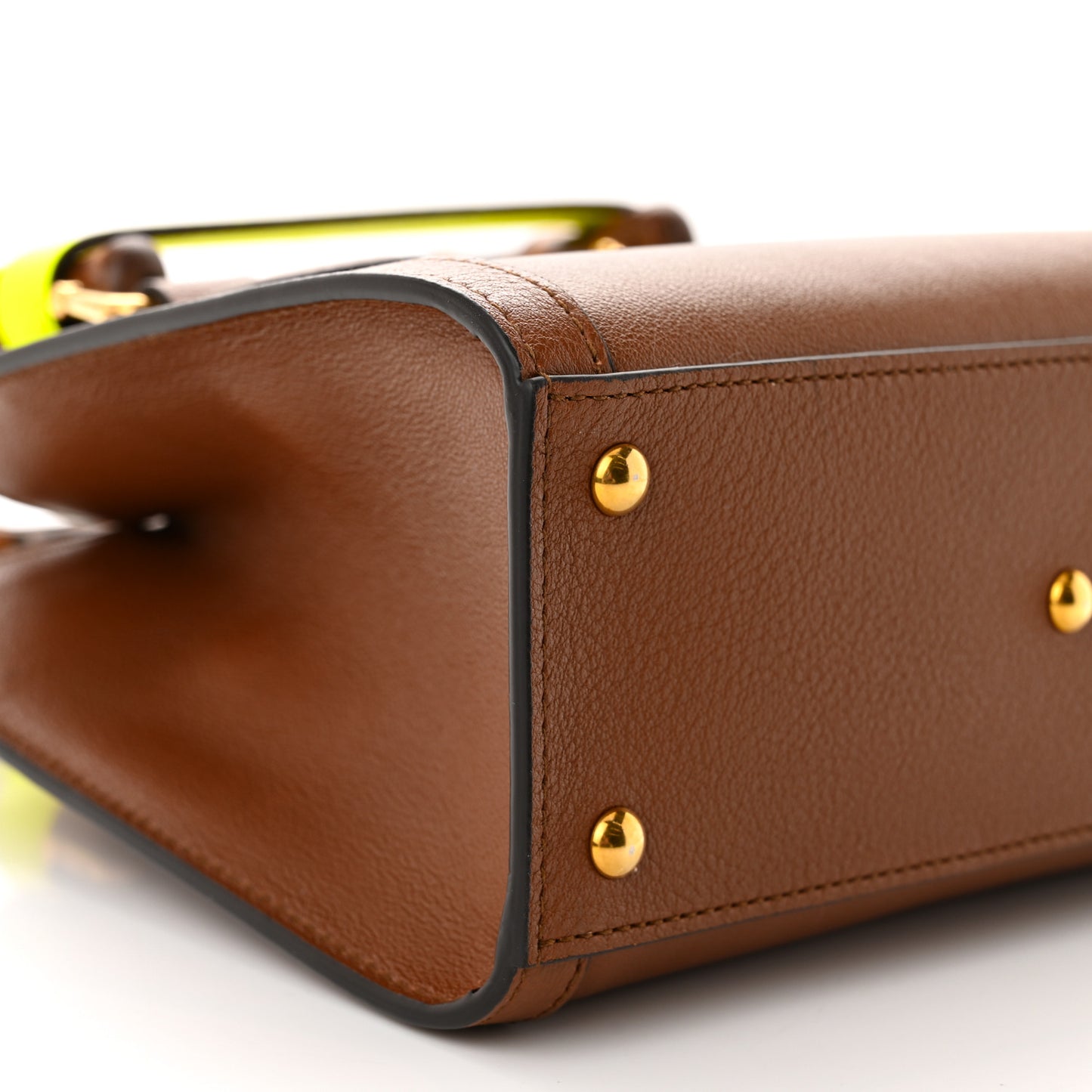 Wonka Grain Calfskin Mini Diana Tote Bag Cuir Yellow Fluo