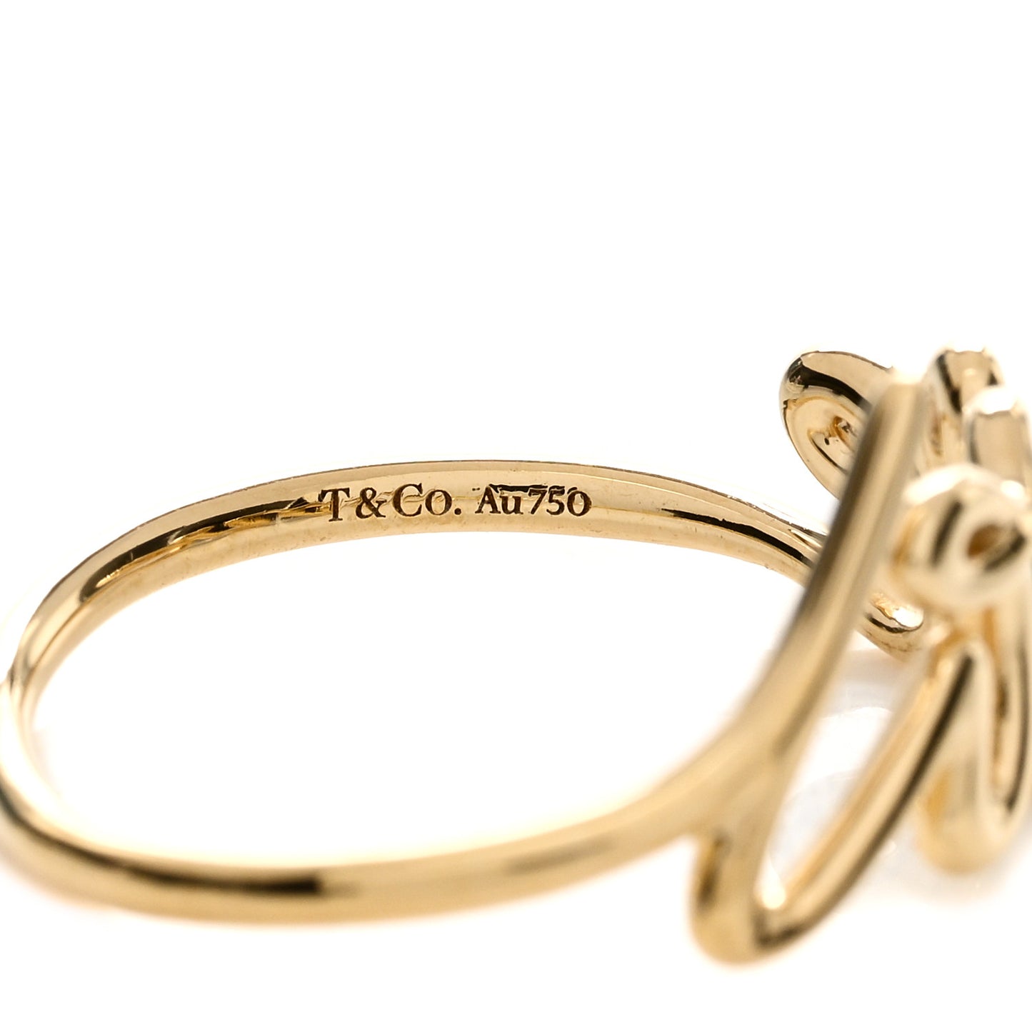 18K Yellow Gold Paloma's Graffiti Love Ring 54 7