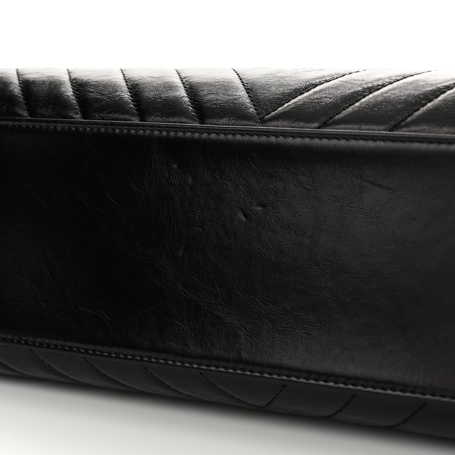 Chanel Calfskin Chevron Quilted Medium Coco Handle Flap Black 13 of 14