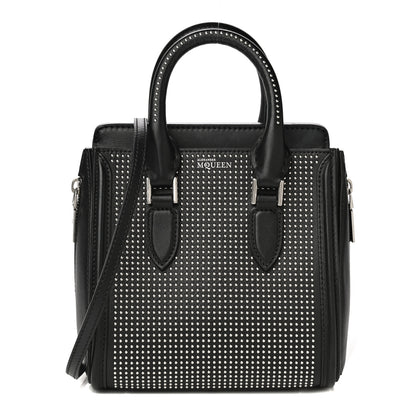 Alexander McQueen Calfskin Studded Mini Heroine Top Handle Bag Black 1 of 35