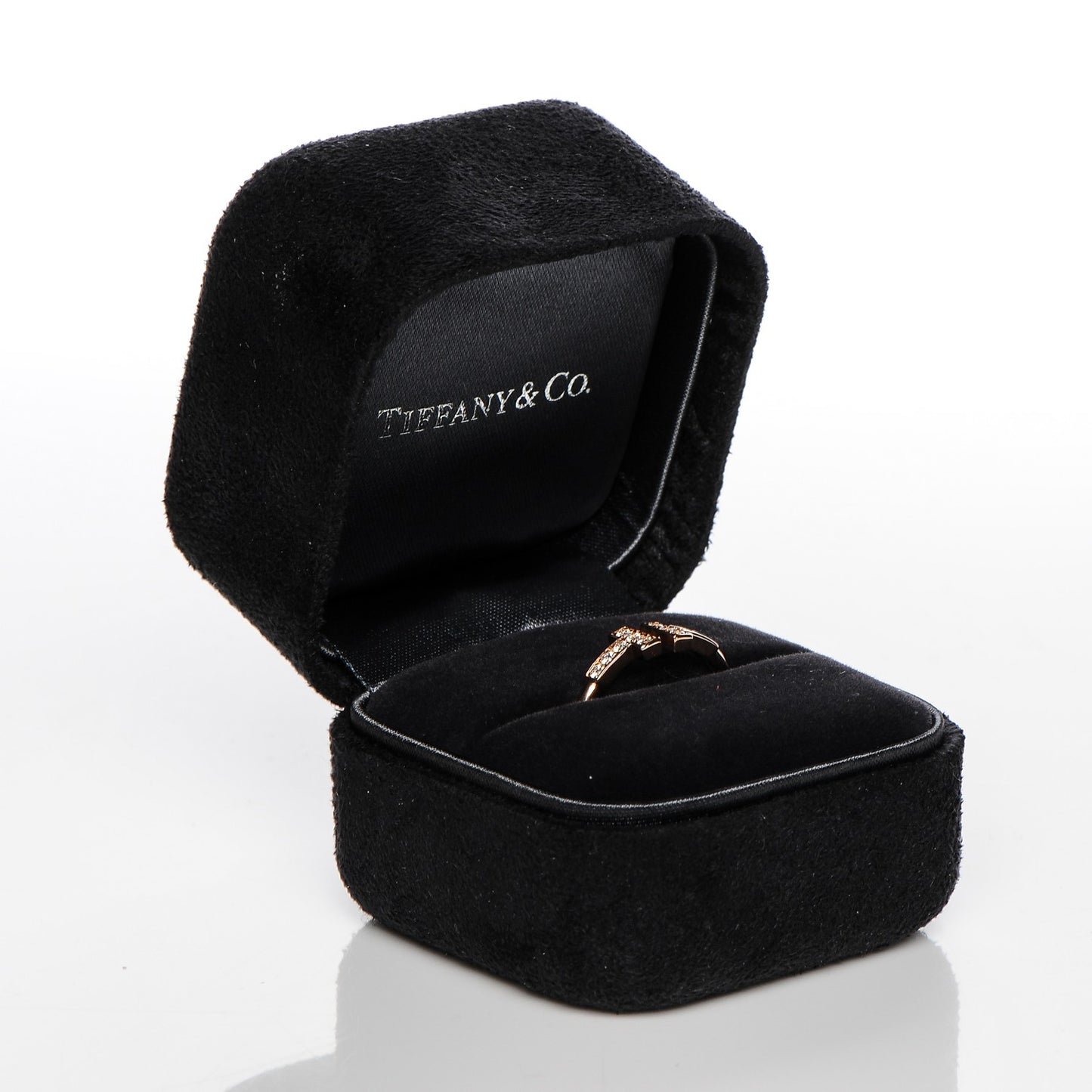 18K Rose Gold Diamond T Wire Ring 52 6
