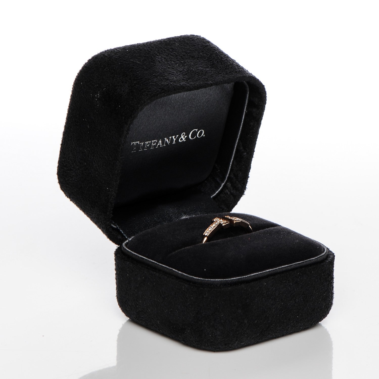Tiffany 18K Rose Gold Diamond T Wire Ring 52 6 6 of 6