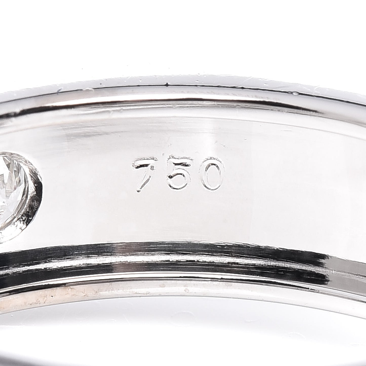 18K White Gold 2 Diamond 5.5mm LOVE Hoop Earrings