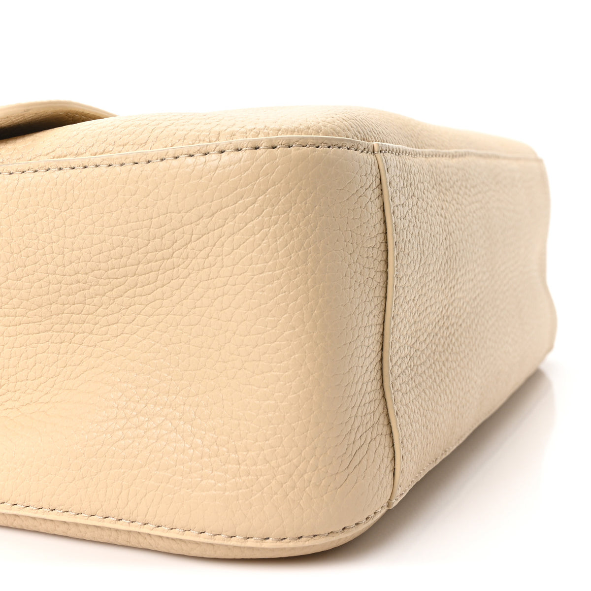 Grained Calfskin Small Souplissimo Maxi Flap Beige