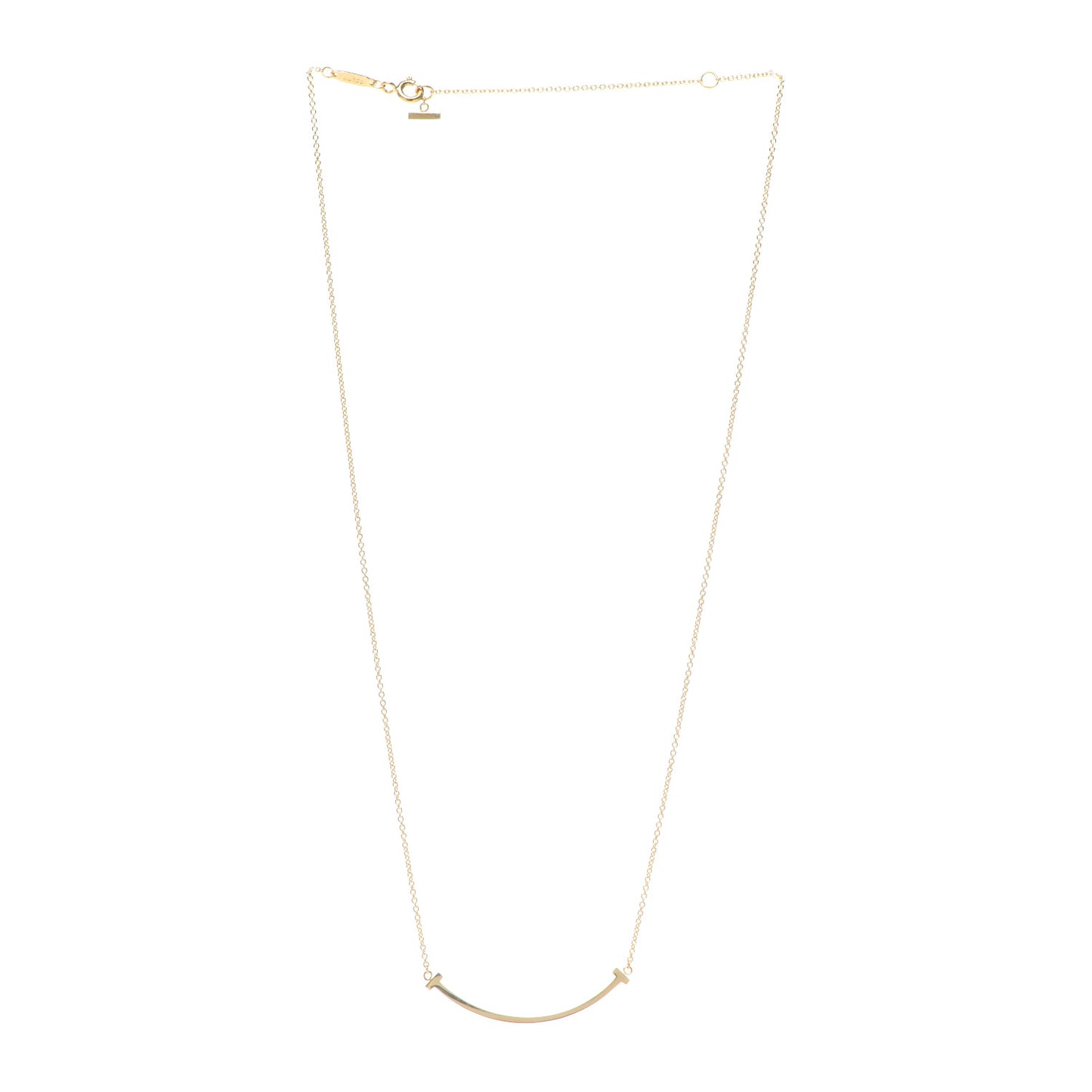 18K Yellow Gold Small T Smile Pendant Necklace