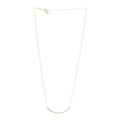Tiffany 18K Yellow Gold Small T Smile Pendant Necklace 3 of 6