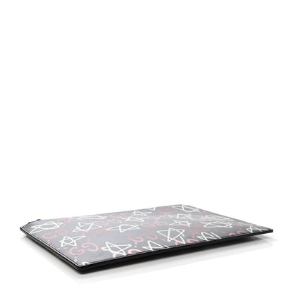 Gucci Calfskin GucciGhost Print Pouch Blue Agata Hibiscus Red 4 of 8
