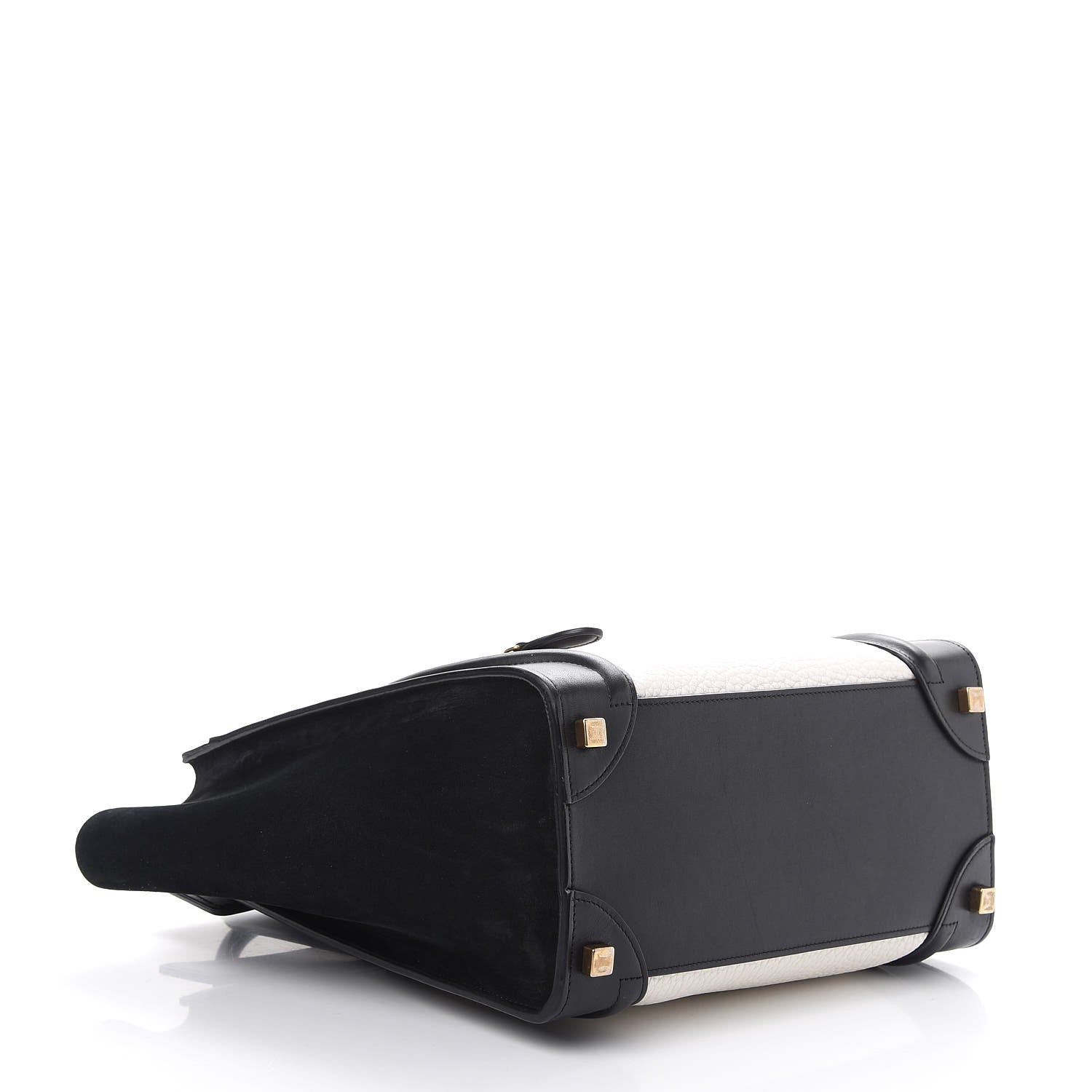 Celine Bullhide Calfskin Micro Bi-Color Luggage Black White 4 of 8