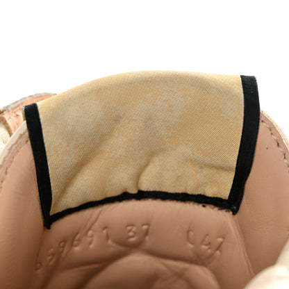 Gucci Calfskin GG Supreme Monogram Nappa Quilted Lace Up Ankle Boots 37 Mystic White Beige 9 of 18