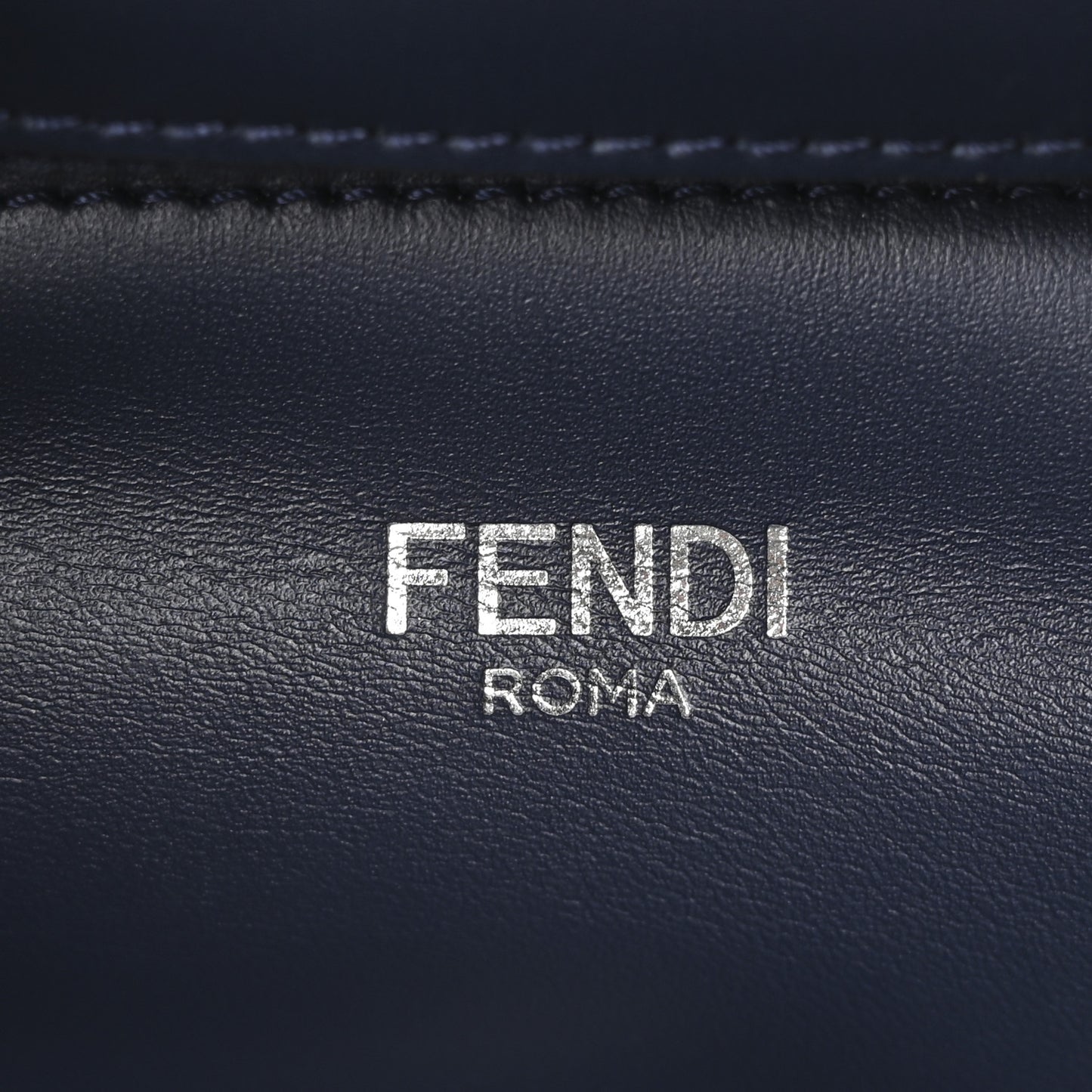 Cuoio Romano Vitello Cover Glazed Fabric Bi-Color FF 1974 Mini Peekaboo I SEE U Satchel Blue Dark Brown Tobacco Moro