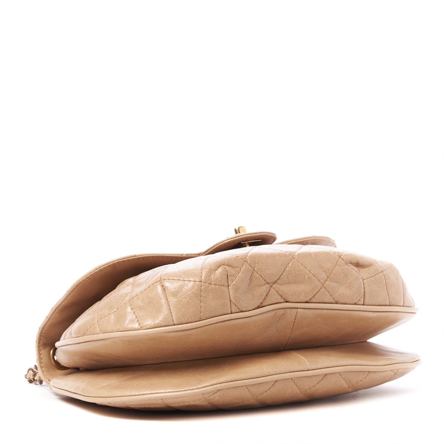 Chanel Glazed Calfskin Quilted Medium Bubble CC Flap Beige 3 of 9