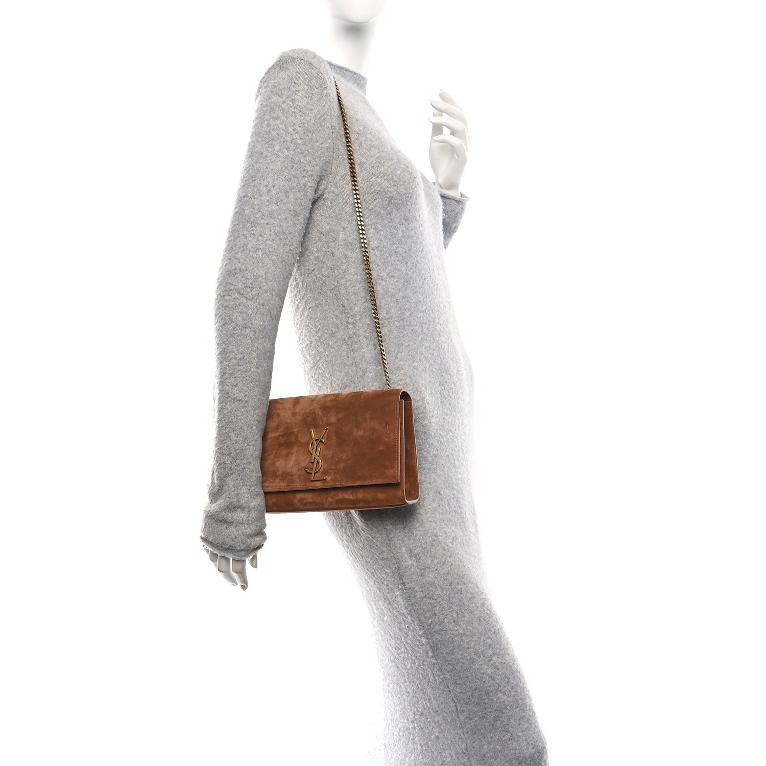 Saint Laurent Suede Medium Monogram Kate Satchel Macaron 2 of 10