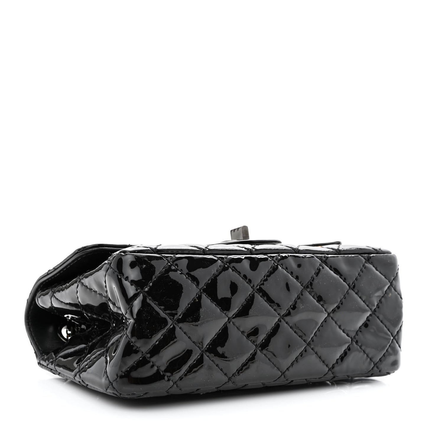 Patent Calfskin Quilted 2.55 Reissue Mini Flap So Black