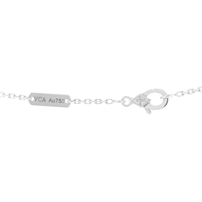 Van Cleef & Arpels 18K White Gold Guilloche Vintage Alhambra Pendant Necklace 4 of 5