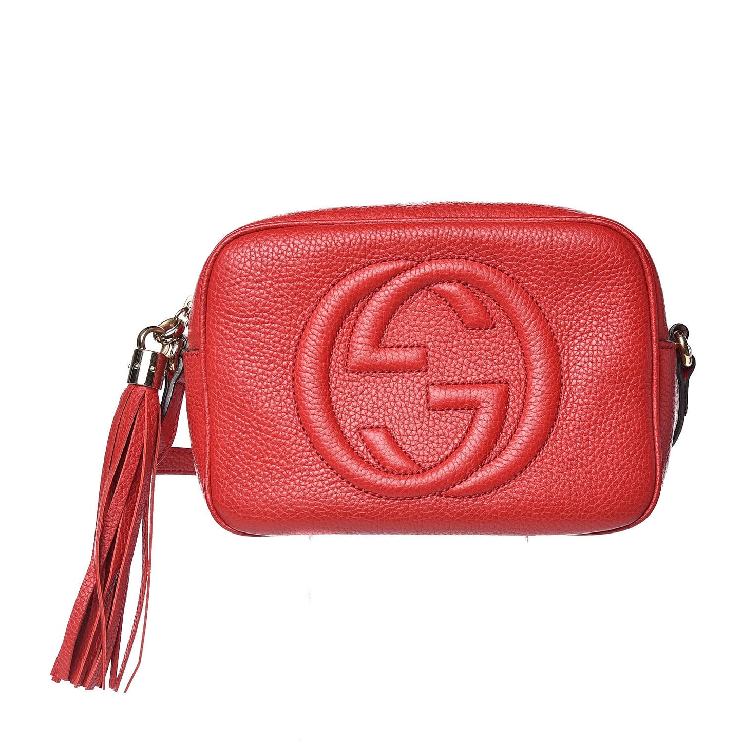 Pebbled Calfskin Small Soho Disco Bag Tabasco Red