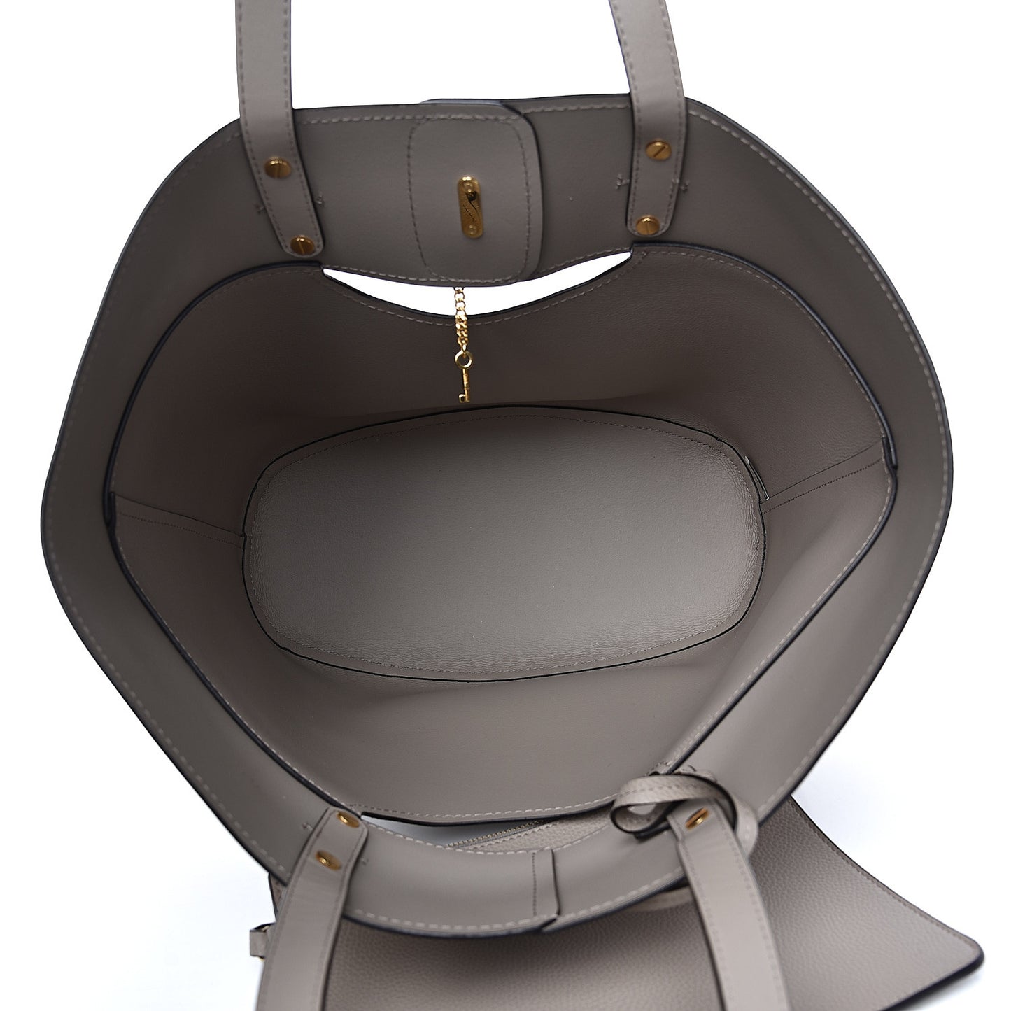 Smooth Grained Calfskin Medium Aby Tote Motty Grey