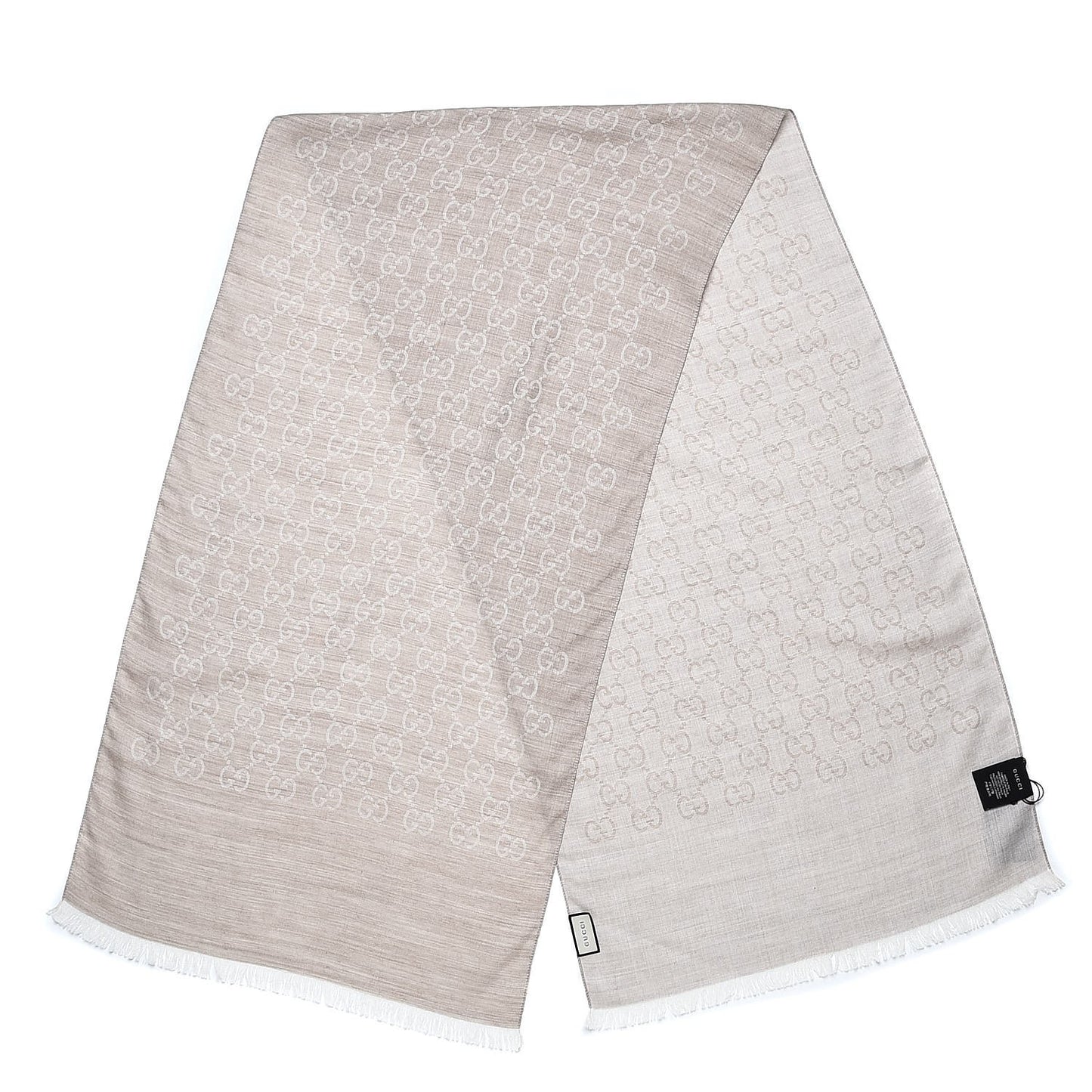 Wool Silk GG Monogram GGNat Scarf Sand