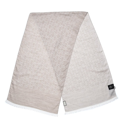 Gucci Wool Silk GG Monogram GGNat Scarf Sand 3 of 5