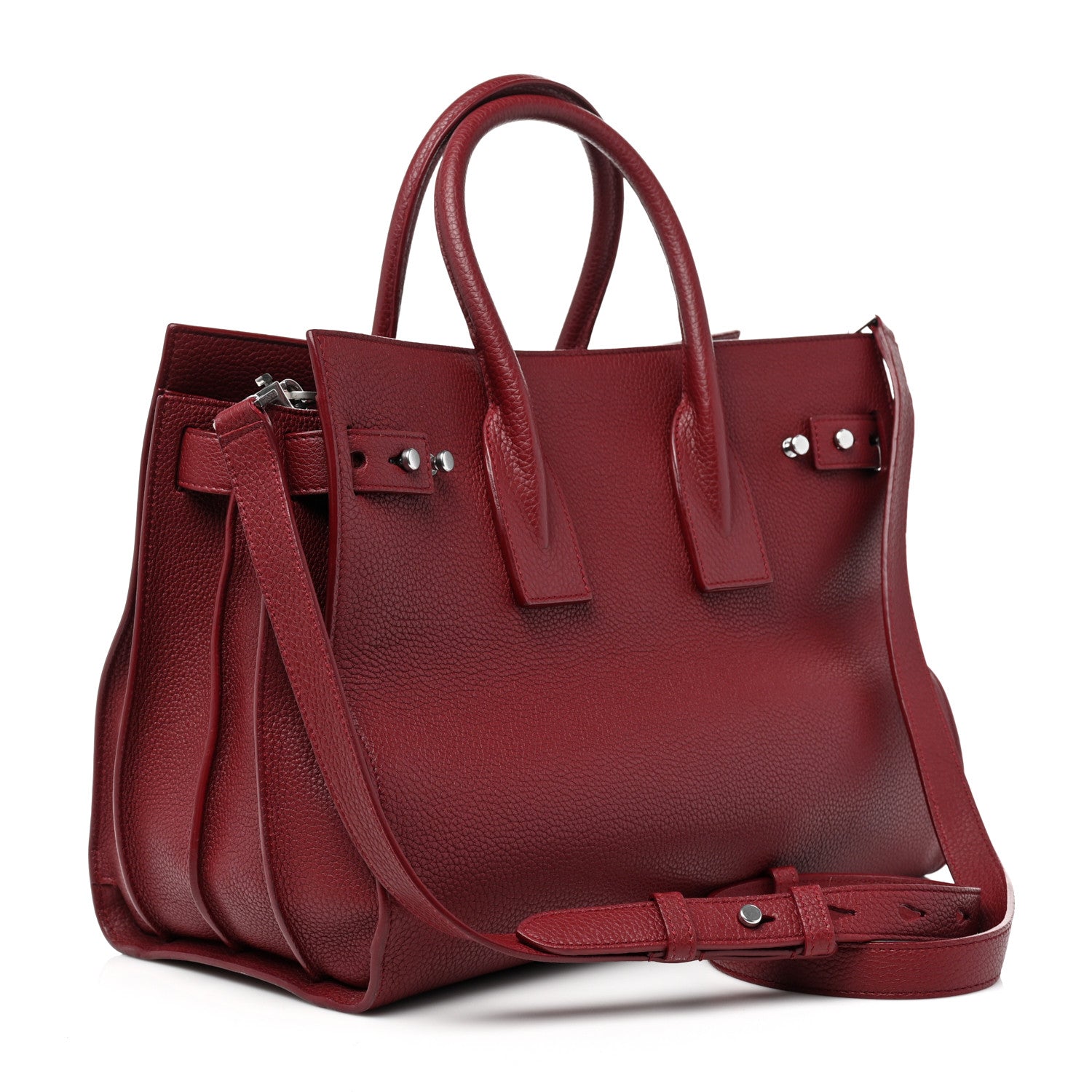 Saint Laurent Grained Calfskin Small Supple Sac De Jour Dark Pallisandre 3 of 9