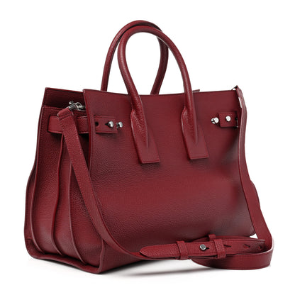 Saint Laurent Grained Calfskin Small Supple Sac De Jour Dark Pallisandre 3 of 9