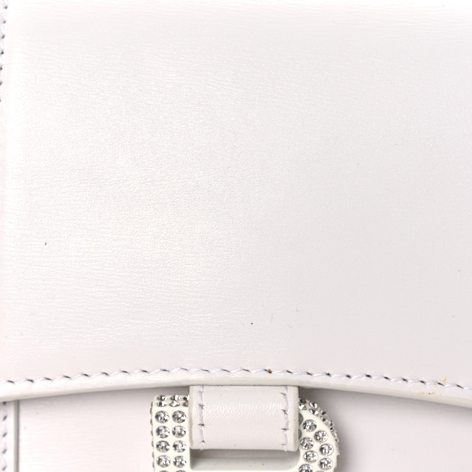 Balenciaga Shiny Box Calfskin Strass Hourglass Chain Bag White 9 of 14