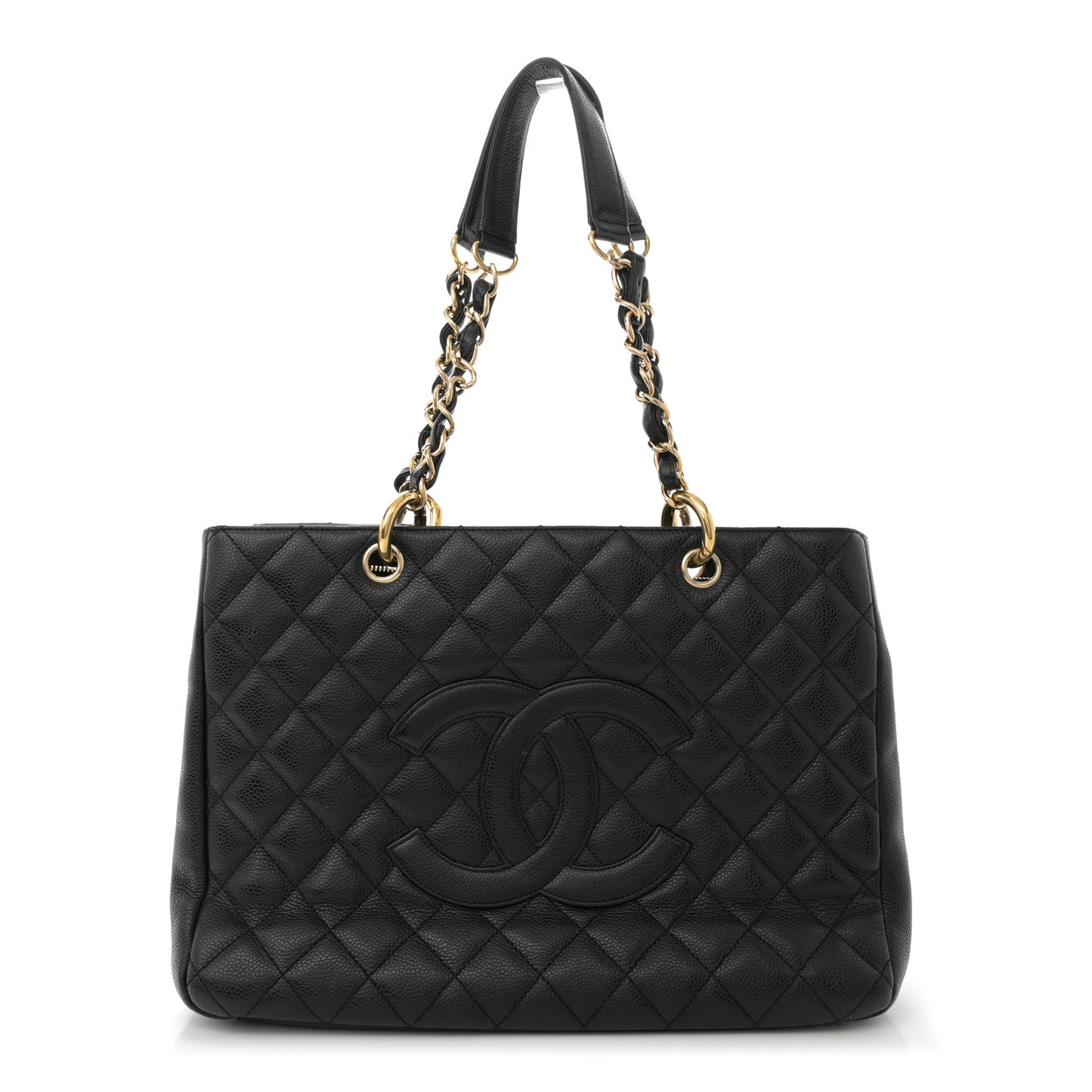 Caviar Quilted Grand Shopping Tote GST Black