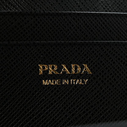 Prada Saffiano Metal Coin Case Card Holder Black 6 of 9