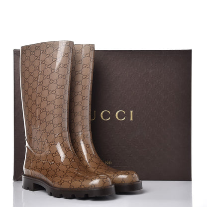 Gucci Rubber Monogram Edinburg Rain Boots 41 Transparent Cocoa 8 of 8