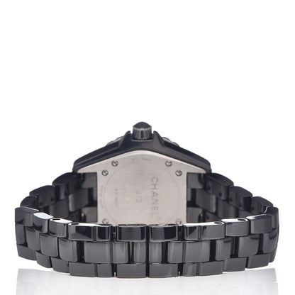 Chanel Stainless Steel Ceramic Diamond Bezel 33mm J12 Quartz Watch Black 4 of 6