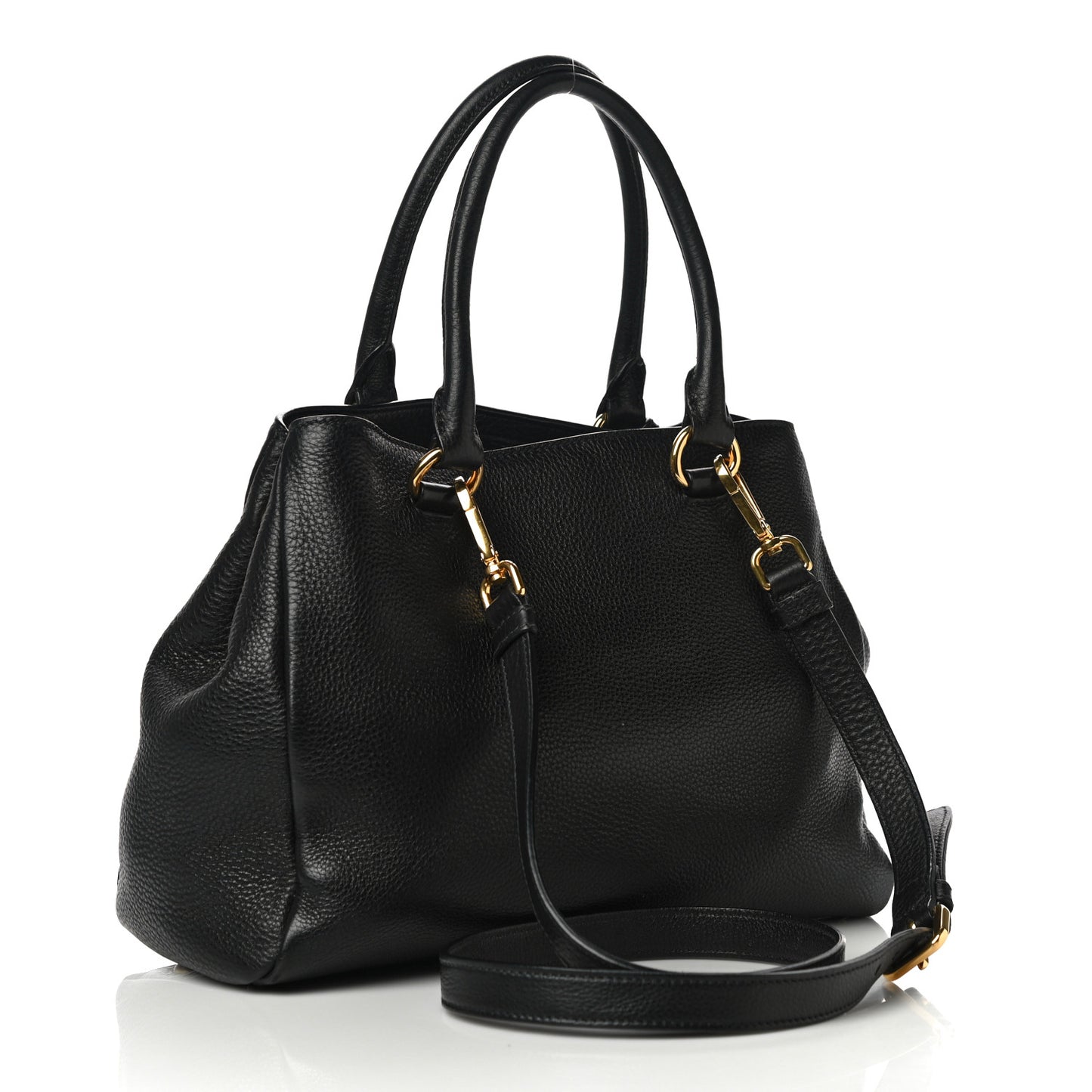 Vitello Daino Top Handle Tote Black