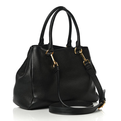 Prada Vitello Daino Top Handle Tote Black 2 of 11