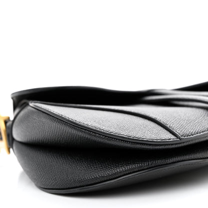 Christian Dior Grained Calfskin Saddle Bag Black 9 of 12