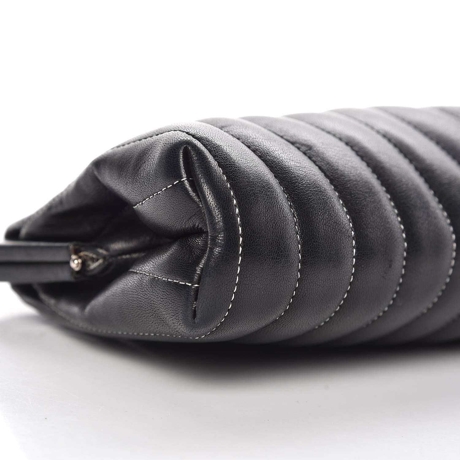 Chanel Lambskin Vertical Quilted Mademoiselle Clutch Black 11 of 14