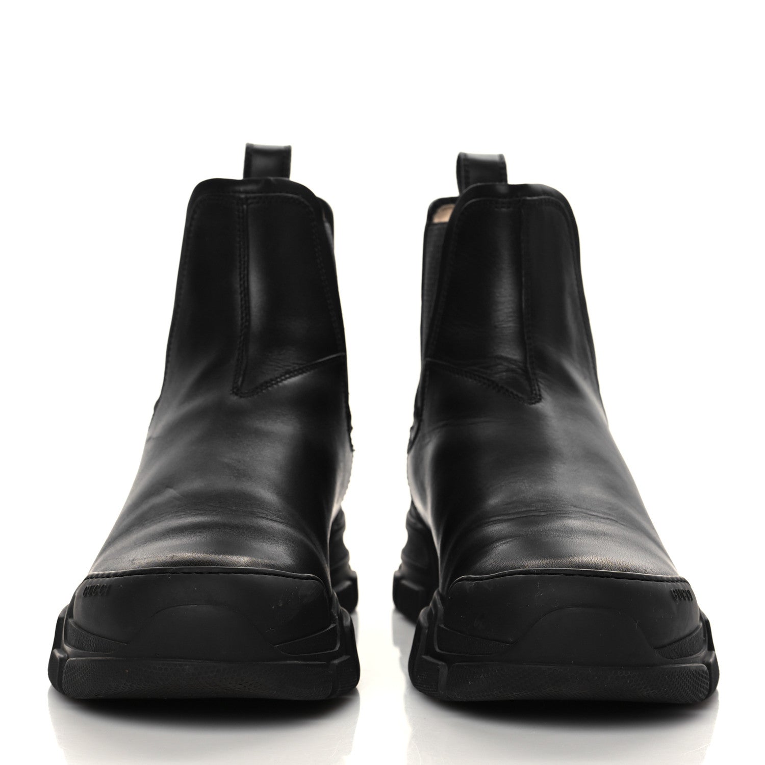 Gucci Calfskin Logo Ankle Boots 40 Black 2 of 9