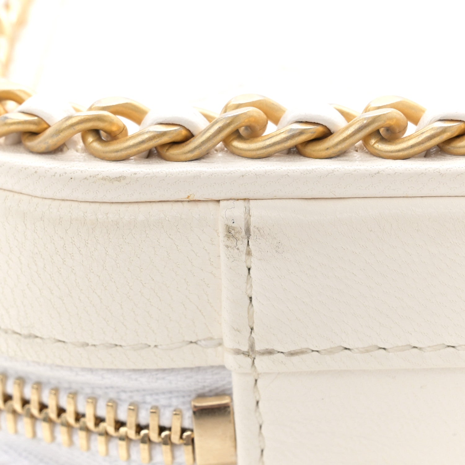 Chanel Goatskin Quilted Medium CC Filigree Vanity Case White 11 of 15
