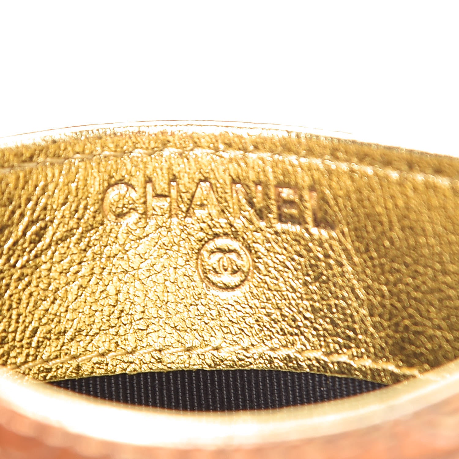Chanel Metallic Calfskin Crocodile Embossed Cocodile Card Holder Gold 6 of 9