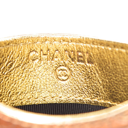 Chanel Metallic Calfskin Crocodile Embossed Cocodile Card Holder Gold 6 of 9