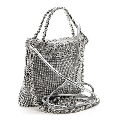 Chanel Crystal Embellished Metallic Lambskin Mini Chanel 22 Silver 3 of 11