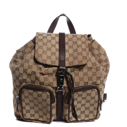 Gucci GG Monogram Single Buckle Backpack Brown 1 of 7