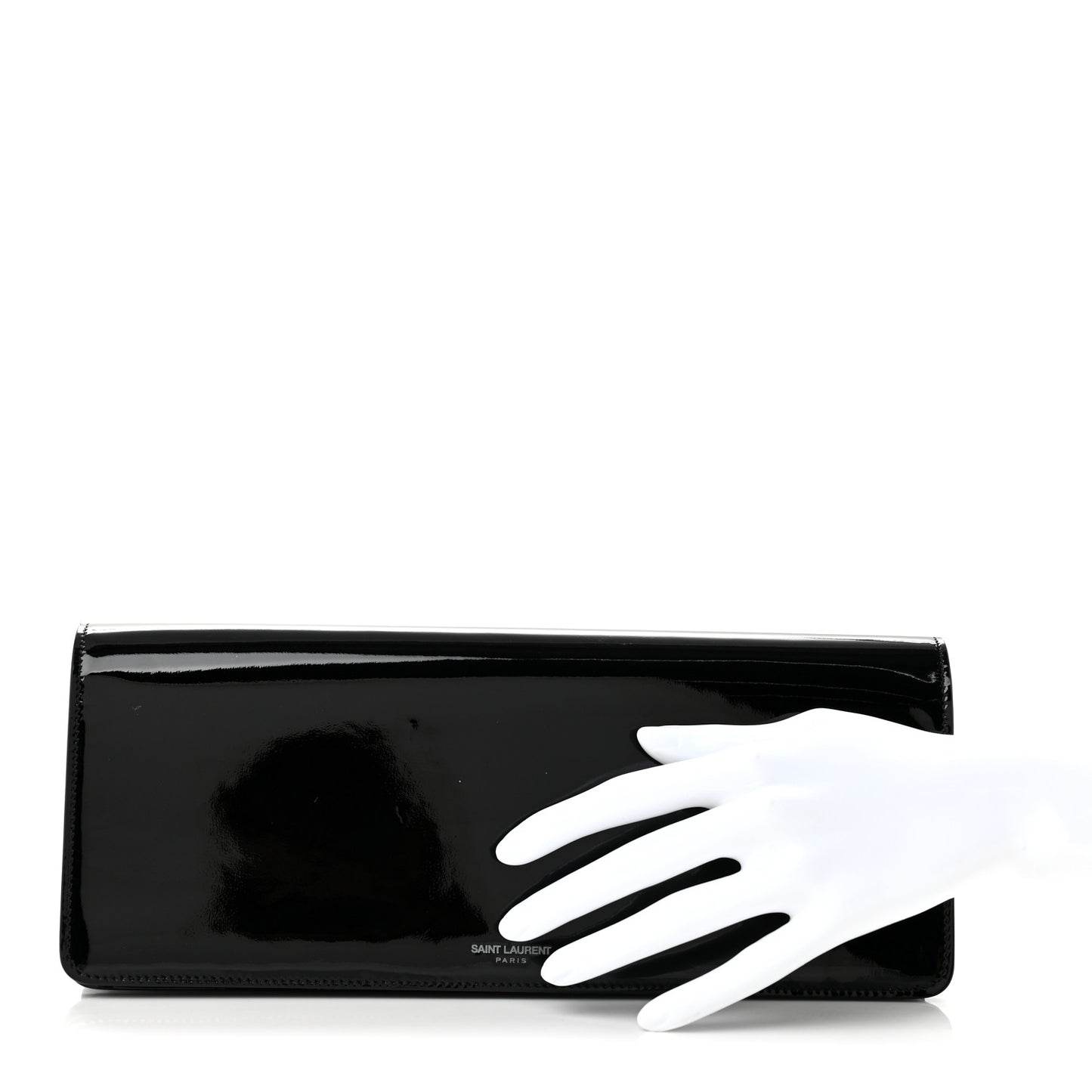 Patent Calfskin Clutch Black