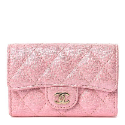 Chanel Iridescent Caviar Quilted Flap Card Holder Rose Pink 1 of 9