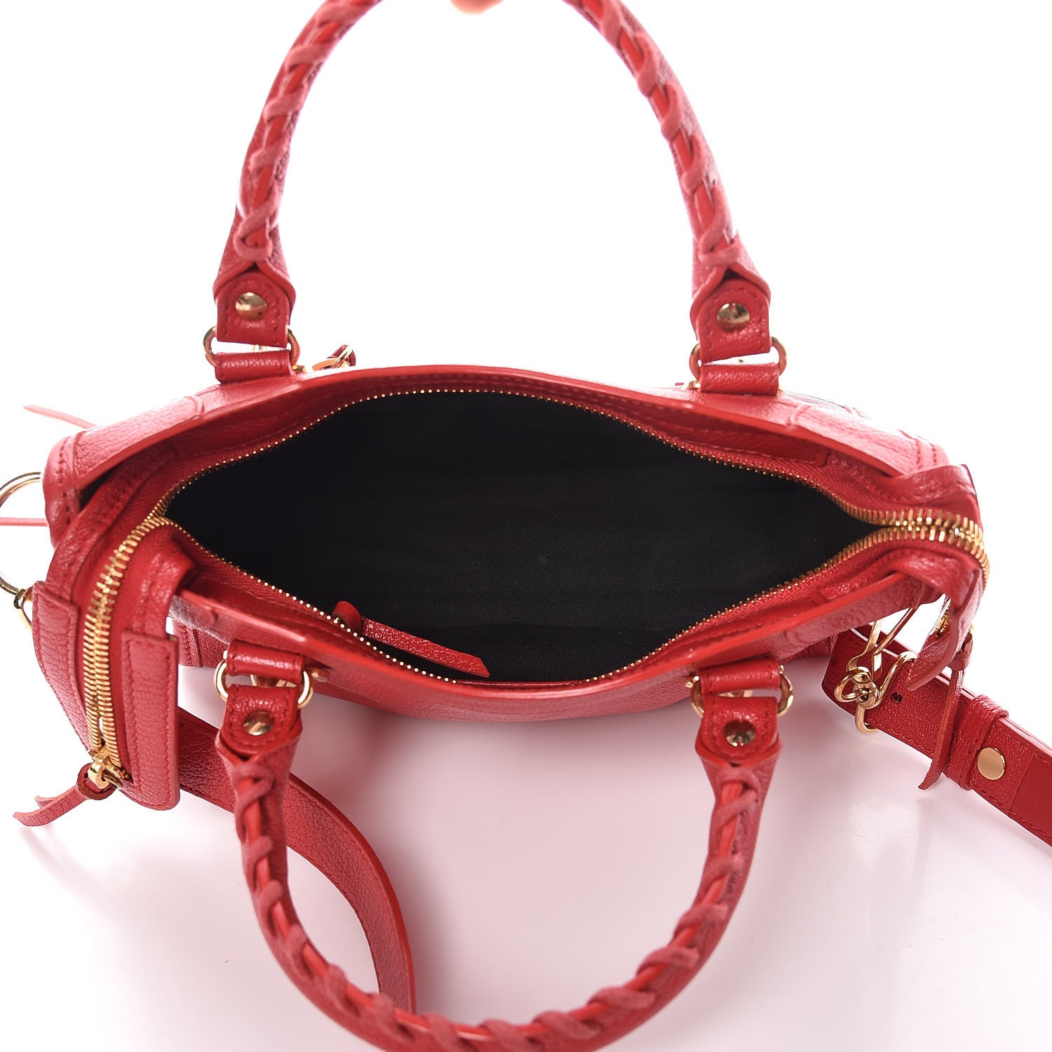 Balenciaga Chevre Gold Metallic Edge Hardware Mini City Rouge Grenade 5 of 13