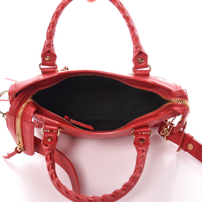 Balenciaga Chevre Gold Metallic Edge Hardware Mini City Rouge Grenade 5 of 13