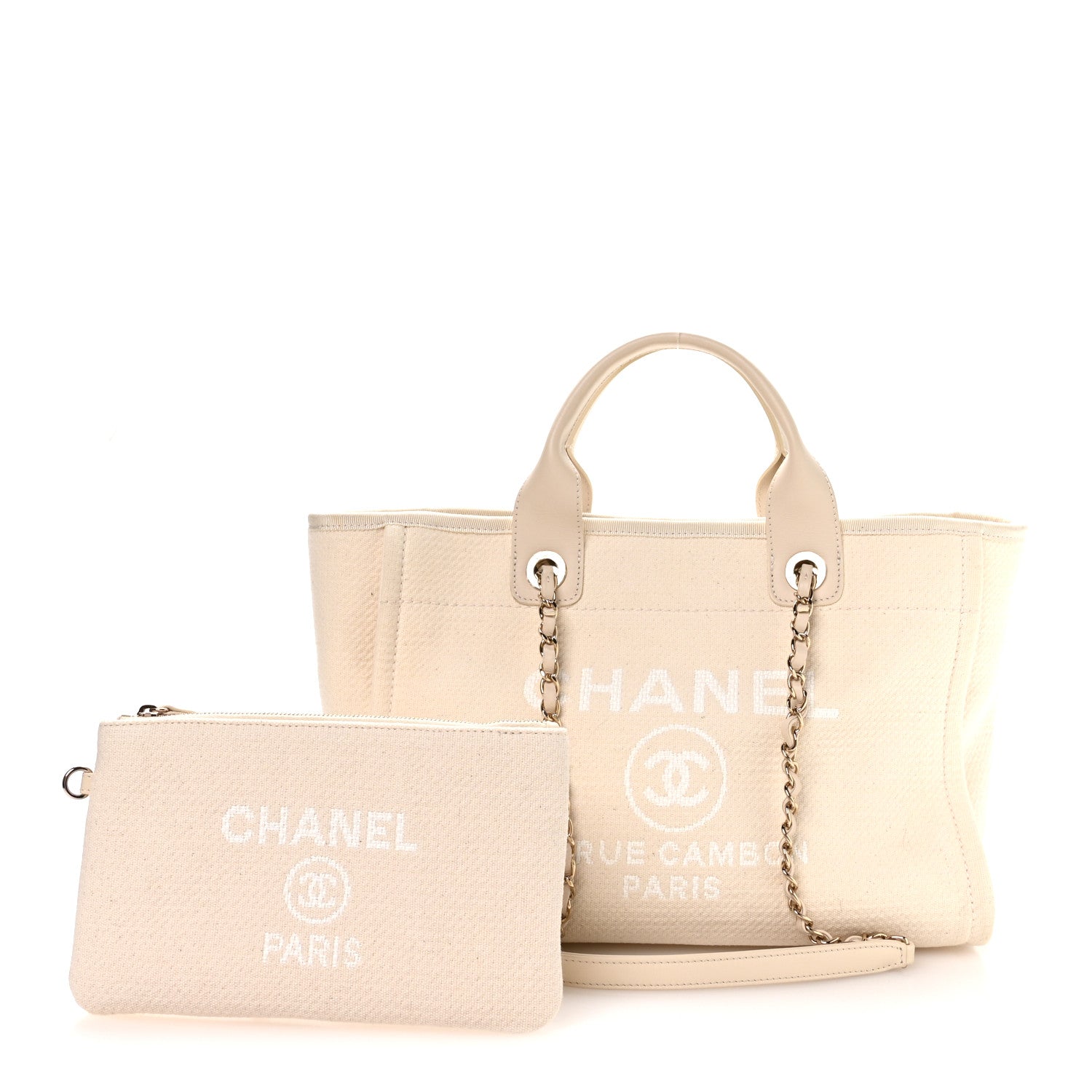 Chanel Mixed Fibers Small Deauville Tote White 3 of 11
