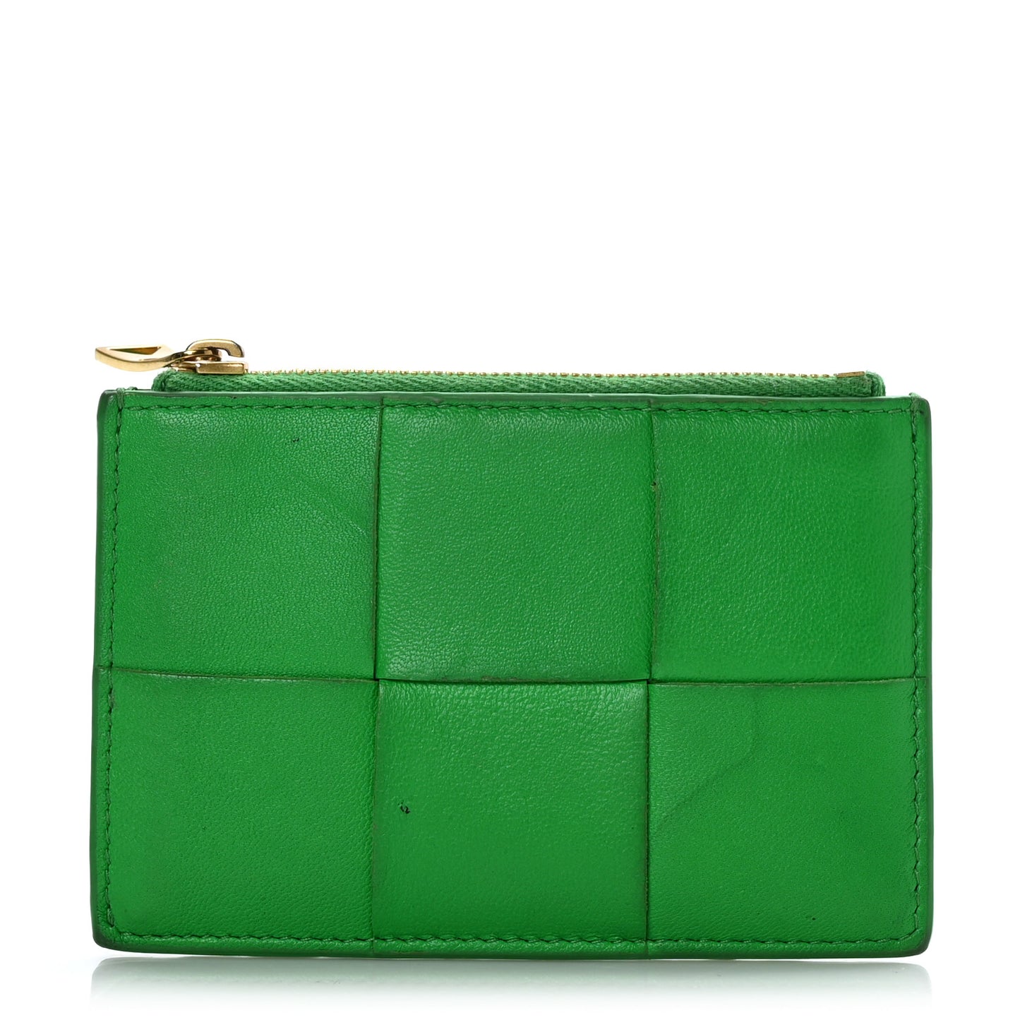 Nappa Maxi Intrecciato Zip Card Holder Parakeet