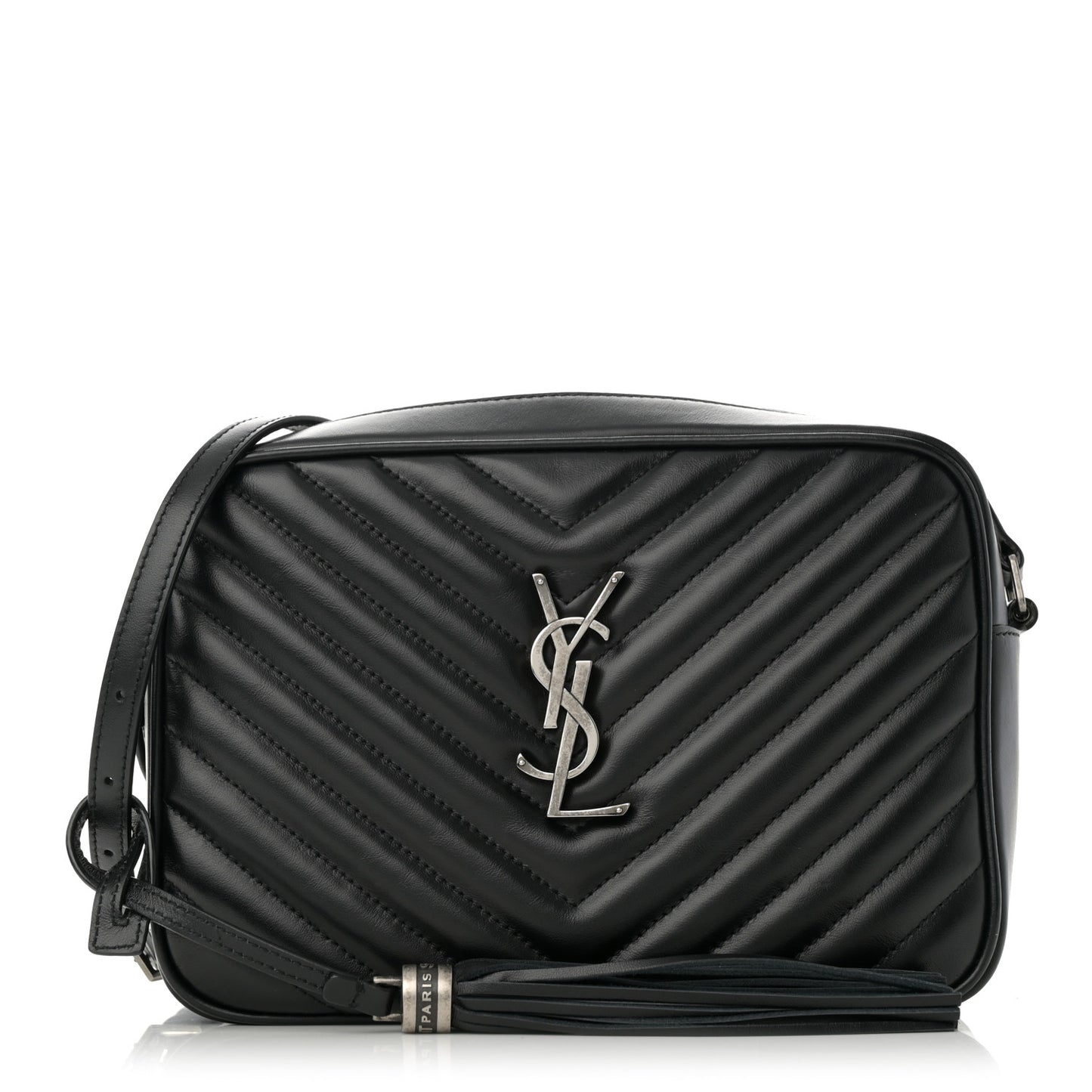 Calfskin Matelasse Monogram Lou Camera Bag Black