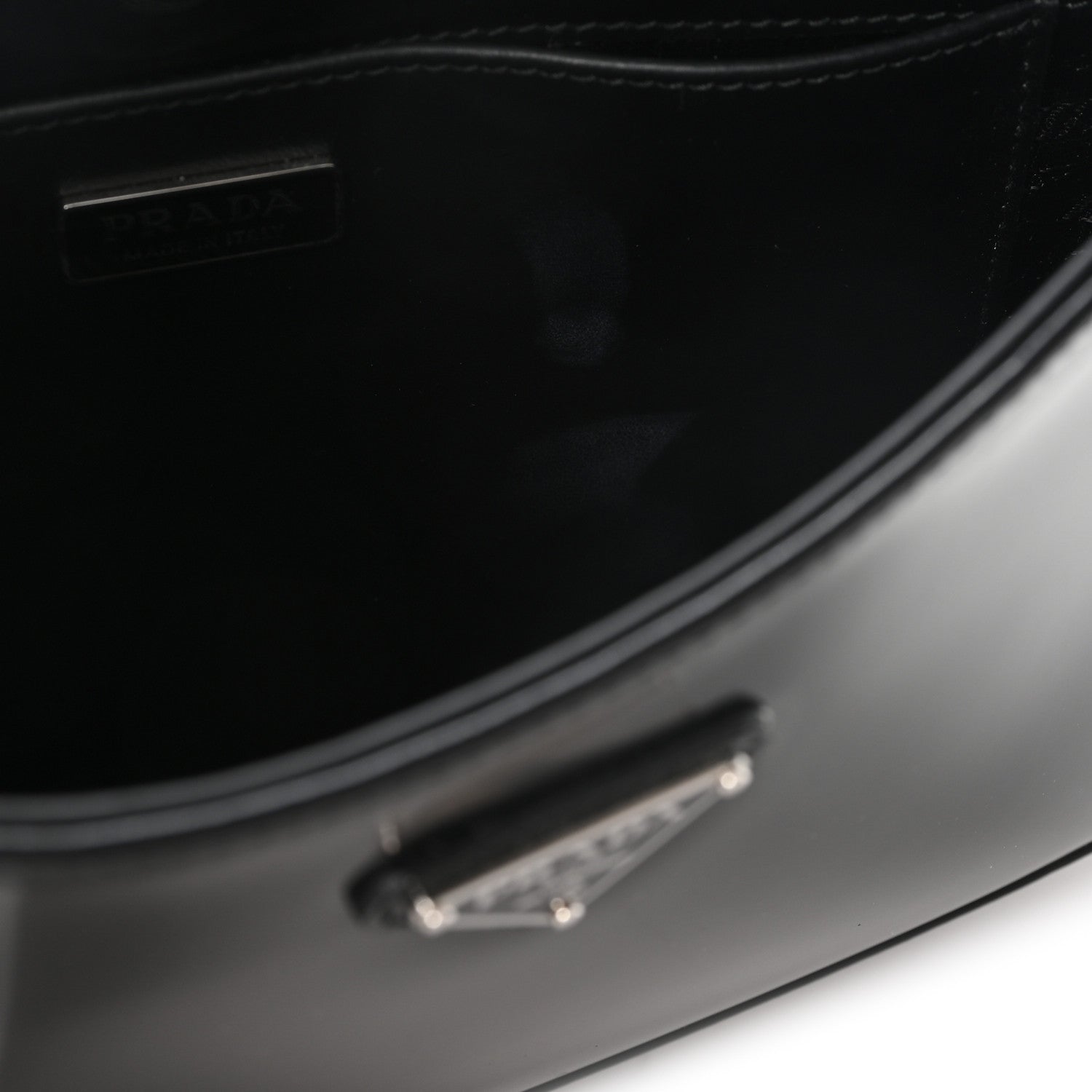 Prada Spazzolato Cleo Shoulder Bag Black 10 of 10